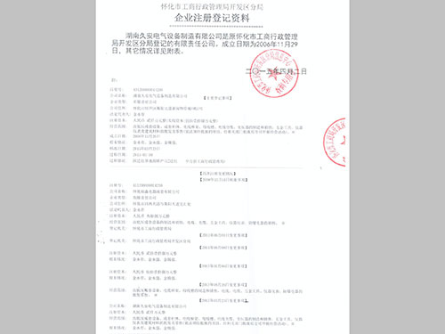 企業注冊登記資料